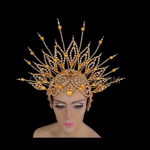 Gold beaded head dress